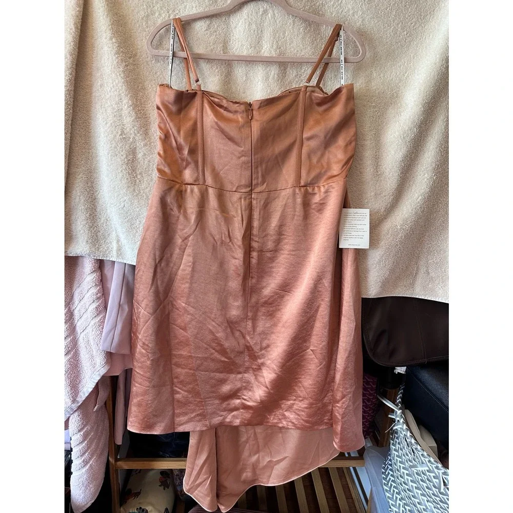 Miss Circle Brigid Coffee Satin Corset Dress Size XL - Picture 5 of 16